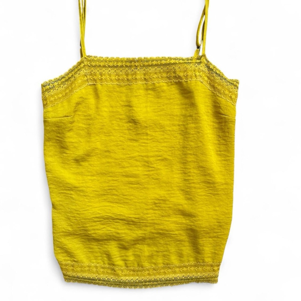 Abercrombie & Fitch Yellow Smocked Camisole Sleeveless Top